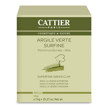 Cattier argilla superfine verde organico pot 1kg