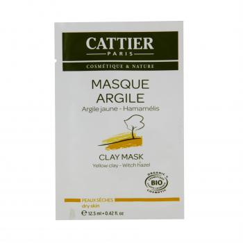 Maschera CATTIER argilla organica hamamelis giallo pelle secca sacchetto 12,5ml