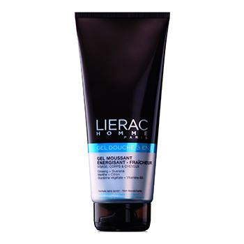 LIERAC maschio Gel doccia, 3-in-1 schiumogeno gel energizzante - energizzante tubo 200ml