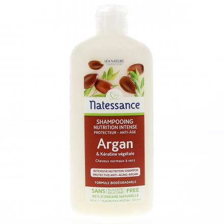 NATESSANCE Shampoo & cheratina Argan intenso Nutrizione delle Piante