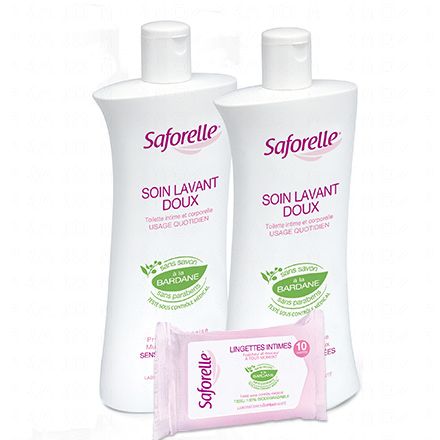 Saforelle Duo cura detergente delicato 500 ml flacone + Salviettine Intime