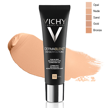 Vichy Dermablend fondazione rifacimento correttore attivo 16h tinta No. 15 opalina 3D tubo 30ml