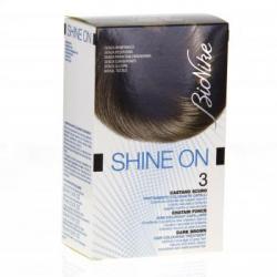 BIONIKE Shine On 3 Marrone scuro colorazione 1 50ml tubo + 1 flacone sviluppatore 75ml + 1 maschera bag riequilibrio 15ml + guanti