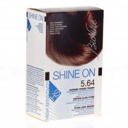 BIONIKE Shine On HS 5,64 scuri colorazione Tiziano 1 50ml tubo + 1 flacone sviluppatore 75ml + 1 maschera bag riequilibrio 15ml + guanti