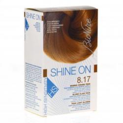 BIONIKE Shine On HS 8,17 biondo chiaro Teck 1 colorazione tubo da 50 ml + 1 flacone sviluppatore 75ml + 1 maschera bag riequilibrio 15ml + guanti