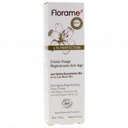 Florame Lys-perfezione faccia Crema pompa 50ml bottiglia rigenerante